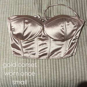 Gold Satin Corset Top